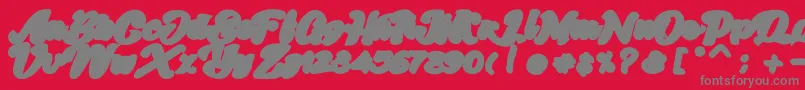 Skatter Base-fontti – harmaat kirjasimet punaisella taustalla