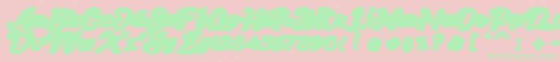 フォントSkatter Base – ピンクの背景に緑の文字