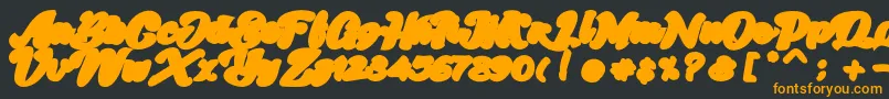 Skatter Base-Schriftart – Orangefarbene Schriften auf schwarzem Hintergrund