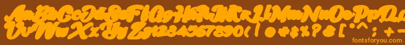 Skatter Base Font – Orange Fonts on Brown Background