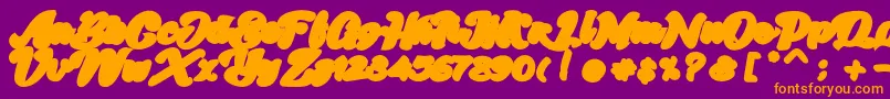 Skatter Base-fontti – oranssit fontit violetilla taustalla