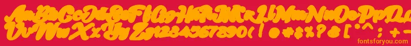 Skatter Base Font – Orange Fonts on Red Background