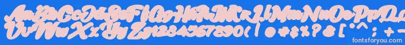 Skatter Base-Schriftart – Rosa Schriften auf blauem Hintergrund