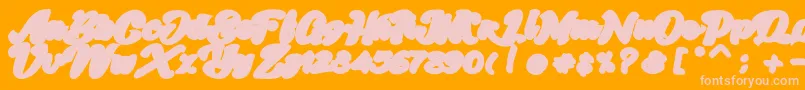 Skatter Base Font – Pink Fonts on Orange Background