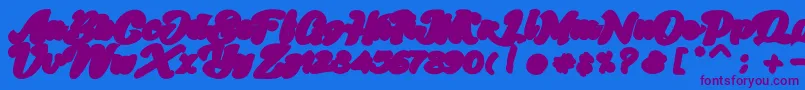 Skatter Base Font – Purple Fonts on Blue Background