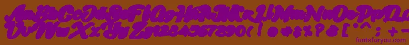 Skatter Base Font – Purple Fonts on Brown Background