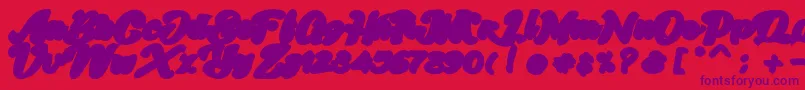 Skatter Base-fontti – violetit fontit punaisella taustalla