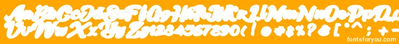 Skatter Base-fontti – valkoiset fontit oranssilla taustalla