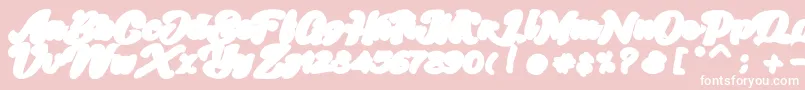 Skatter Base-Schriftart – Weiße Schriften auf rosa Hintergrund