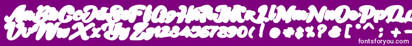 Skatter Base-fontti – valkoiset fontit violetilla taustalla