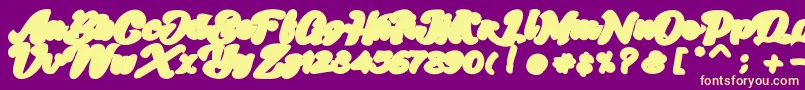Skatter Base-Schriftart – Gelbe Schriften auf violettem Hintergrund