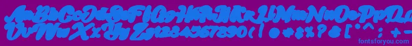 Skatter Base-Schriftart – Blaue Schriften auf violettem Hintergrund