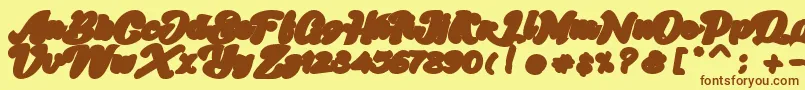 Skatter Base Font – Brown Fonts on Yellow Background