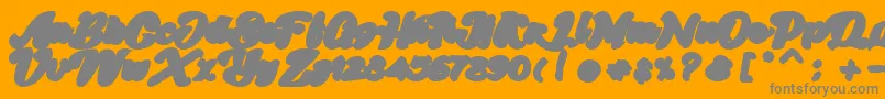 Skatter Base-Schriftart – Graue Schriften auf orangefarbenem Hintergrund