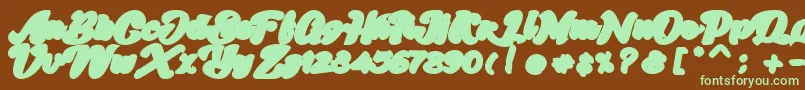 Skatter Base Font – Green Fonts on Brown Background