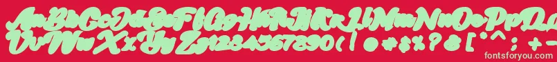 Skatter Base Font – Green Fonts on Red Background