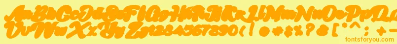 Skatter Base Font – Orange Fonts on Yellow Background