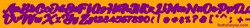 Skatter Base Font – Purple Fonts on Orange Background