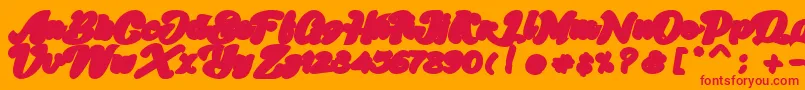 Skatter Base Font – Red Fonts on Orange Background