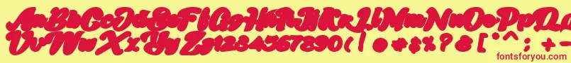 Skatter Base Font – Red Fonts on Yellow Background