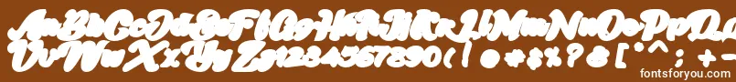 Skatter Base Font – White Fonts on Brown Background