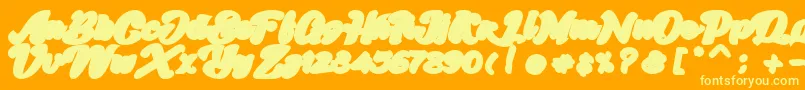 Skatter Base Font – Yellow Fonts on Orange Background