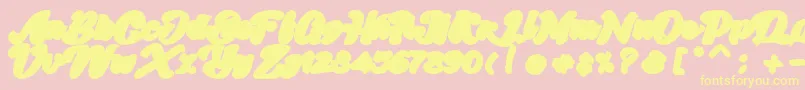 Skatter Base Font – Yellow Fonts on Pink Background