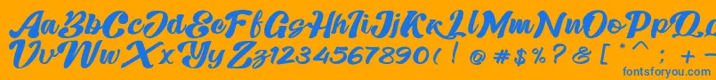 Skatter Font – Blue Fonts on Orange Background