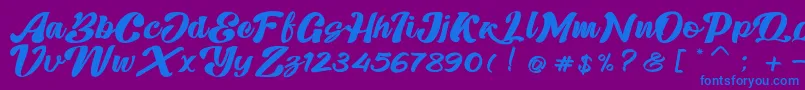 Skatter Font – Blue Fonts on Purple Background