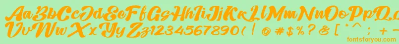 Skatter Font – Orange Fonts on Green Background