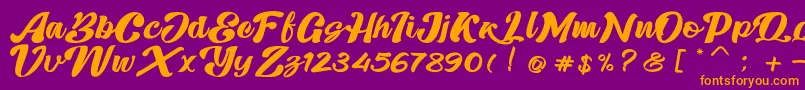 Skatter-fontti – oranssit fontit violetilla taustalla