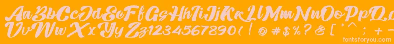 Skatter Font – Pink Fonts on Orange Background