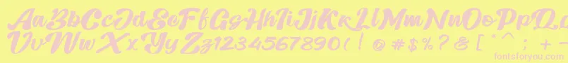 Skatter Font – Pink Fonts on Yellow Background