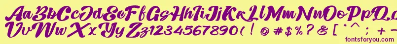 Skatter Font – Purple Fonts on Yellow Background