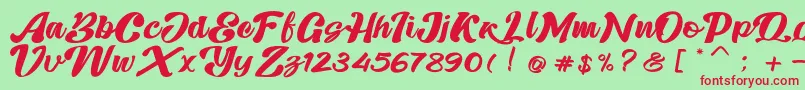 Skatter Font – Red Fonts on Green Background