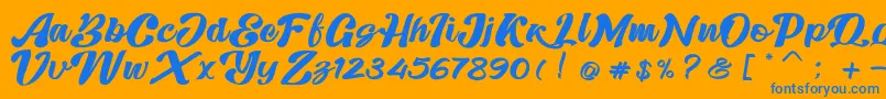 Skatter Font – Blue Fonts on Orange Background