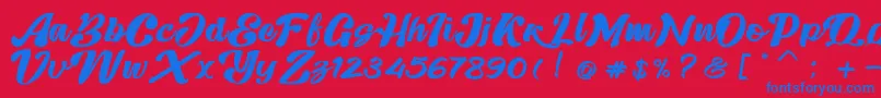フォントSkatter – 赤い背景に青い文字