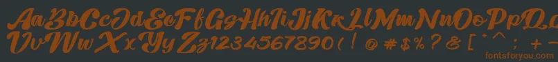 Skatter-Schriftart – Braune Schriften auf schwarzem Hintergrund