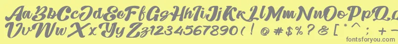 Skatter-Schriftart – Graue Schriften auf gelbem Hintergrund