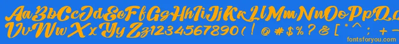 Skatter Font – Orange Fonts on Blue Background