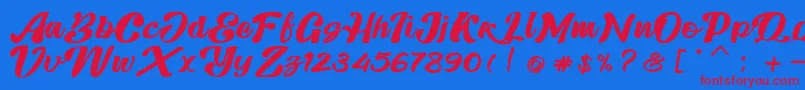 Skatter Font – Red Fonts on Blue Background