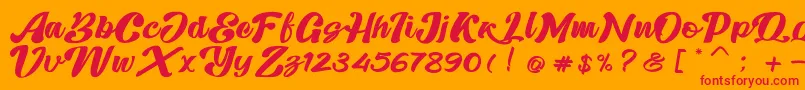 フォントSkatter – オレンジの背景に赤い文字