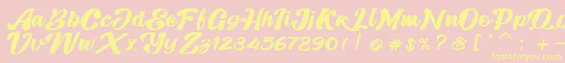 Skatter-Schriftart – Gelbe Schriften auf rosa Hintergrund