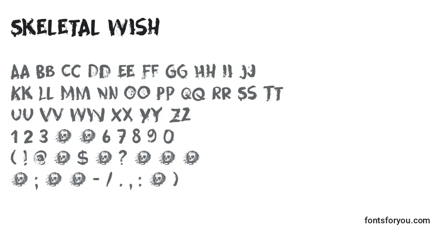 A fonte Skeletal Wish – alfabeto, números, caracteres especiais