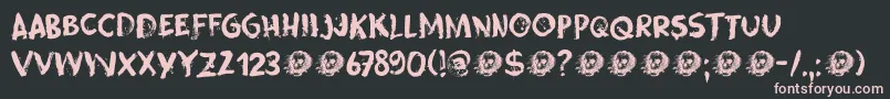 Skeletal Wish Font – Pink Fonts on Black Background