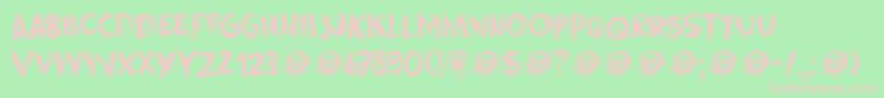 Skeletal Wish Font – Pink Fonts on Green Background