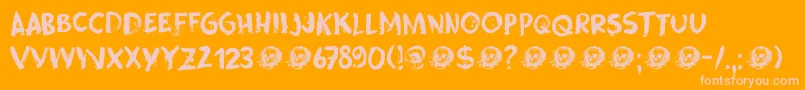 Skeletal Wish Font – Pink Fonts on Orange Background