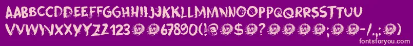 Skeletal Wish Font – Pink Fonts on Purple Background