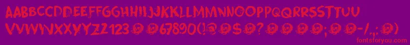 Skeletal Wish Font – Red Fonts on Purple Background