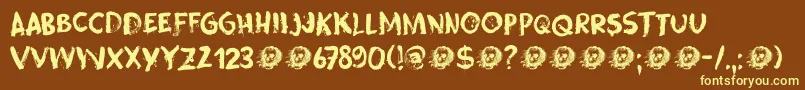 Skeletal Wish Font – Yellow Fonts on Brown Background